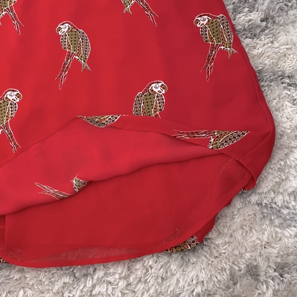 LOFT red parrot tank top blouse XS - Picture 4 of 4